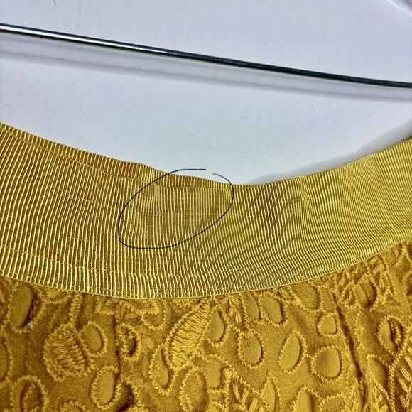 Ann Taylor Mustard Yellow Floral Crochet Lace Elastic Waist Skirt 2 - Picture 10 of 10